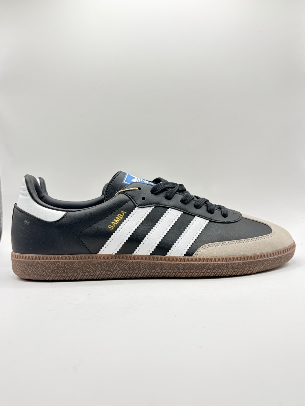 adidas Samba Vegan in Footwear White, Core Black and Gum, men’s size 11